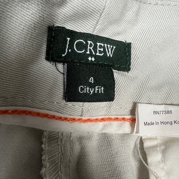 J. Crew Chino Shorts City Fit Mid Rise Light Stone Khaki Women's 4 Casual Cotton - Picture 3 of 9